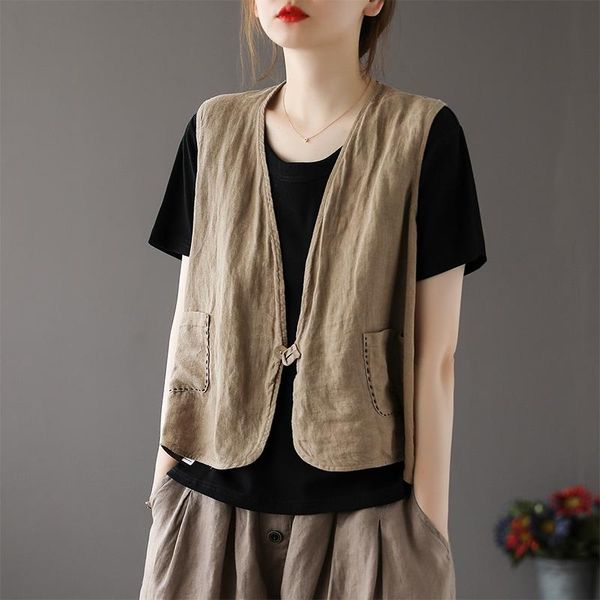vests new fashion women cotton linen vest v neck short style elastic waist slim elegant office female summer jackets outerwear, Black;white
vests new fashion women cotton linen vest v neck short style elastic waist slim elegant office female summer jackets outerwear, Black;white
