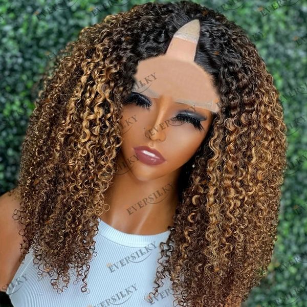 golden brown ombre kinky curly human hair women wigs 1x4 middle v part wigs glueless easy wear adjustable opening u part wigs, Black
golden brown ombre kinky curly human hair women wigs 1x4 middle v part wigs glueless easy wear adjustable opening u part wigs, Black