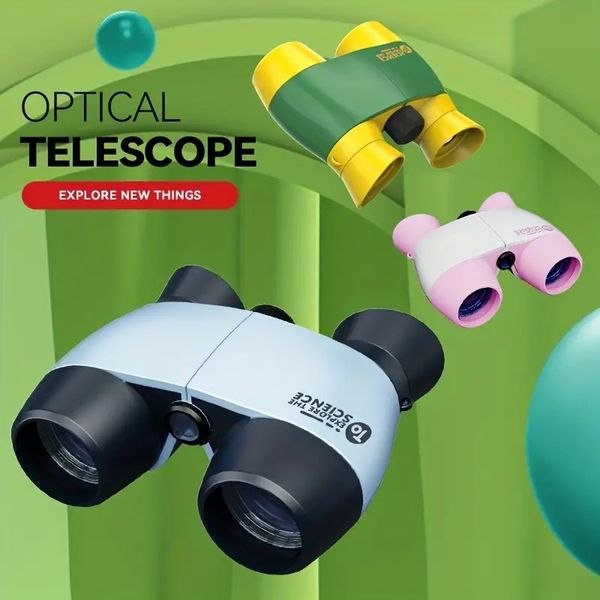 Image of Dual Tube Children&#039;s Experiment Optical Eyeglasses Portable Microscope Children&#039;s Toys HD Adjustable Focal Length Outdoor Adventure Children&#039;s Telescope