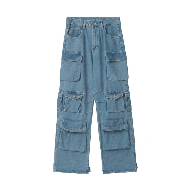 godlikeu mens designer jeans highquality fashion muliti pockets streetwear denim pant, Blue
godlikeu mens designer jeans highquality fashion muliti pockets streetwear denim pant, Blue