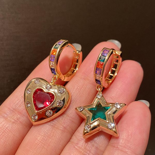 stylish asymmetric cute sweet diamond crystal star heart pendant stud earrings for women girls fashion ins luxury designer vintage earring j, Golden;silver
stylish asymmetric cute sweet diamond crystal star heart pendant stud earrings for women girls fashion ins luxury designer vintage earring j, Golden;silver
