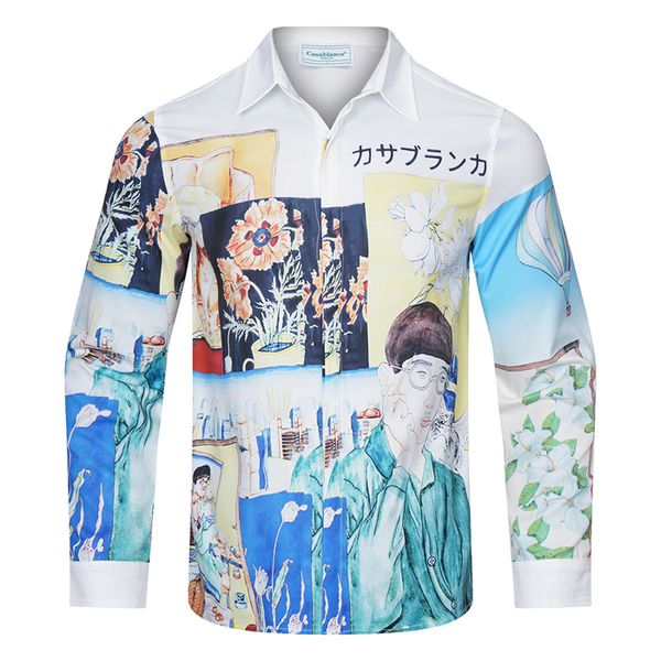 luxury designer men's dress sleeve shirts fashion new casablanca summer casual print shirt men's slim long sleeve shirt 07, White;black
luxury designer men's dress sleeve shirts fashion new casablanca summer casual print shirt men's slim long sleeve shirt 07, White;black