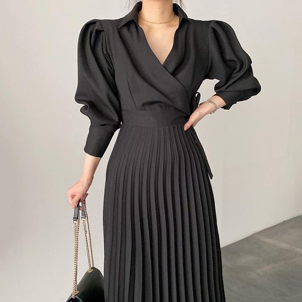 womens designer dress long sleeve high waist spring luxury autumn pleated dress female a-line party elegant vintage maxi dresses for woman, Black;gray
womens designer dress long sleeve high waist spring luxury autumn pleated dress female a-line party elegant vintage maxi dresses for woman, Black;gray