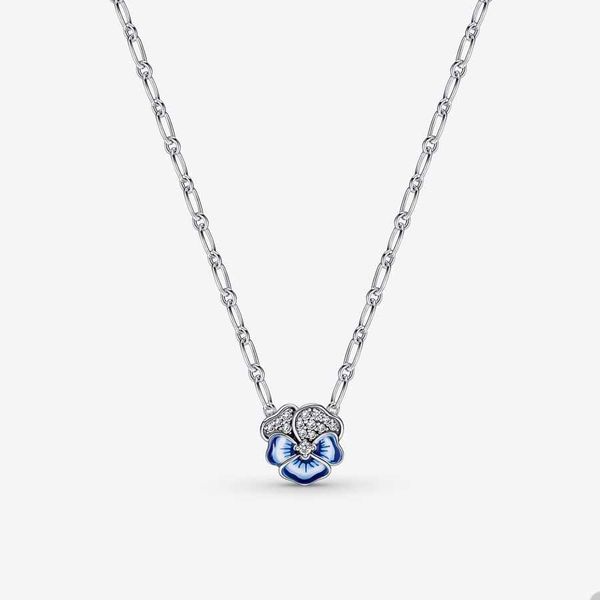 925 sterling silver chain necklace for pandora blue pansy flower pendant necklaces designer jewelry for women gift wedding party necklace wi
925 sterling silver chain necklace for pandora blue pansy flower pendant necklaces designer jewelry for women gift wedding party necklace wi