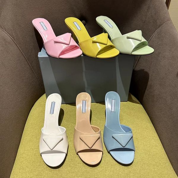 women's micro label slim high heel sandals beach slippers classic kitten heel shiny leather summer designer shoe fashion lady slides la, Black
women's micro label slim high heel sandals beach slippers classic kitten heel shiny leather summer designer shoe fashion lady slides la, Black