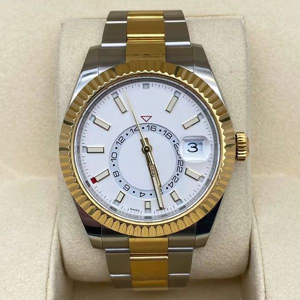 luxury men sports sky dweller movement watch men multi function gmt dual time zone stainless steel submersible waterproof watch luminous lux, Slivery;brown
luxury men sports sky dweller movement watch men multi function gmt dual time zone stainless steel submersible waterproof watch luminous lux, Slivery;brown