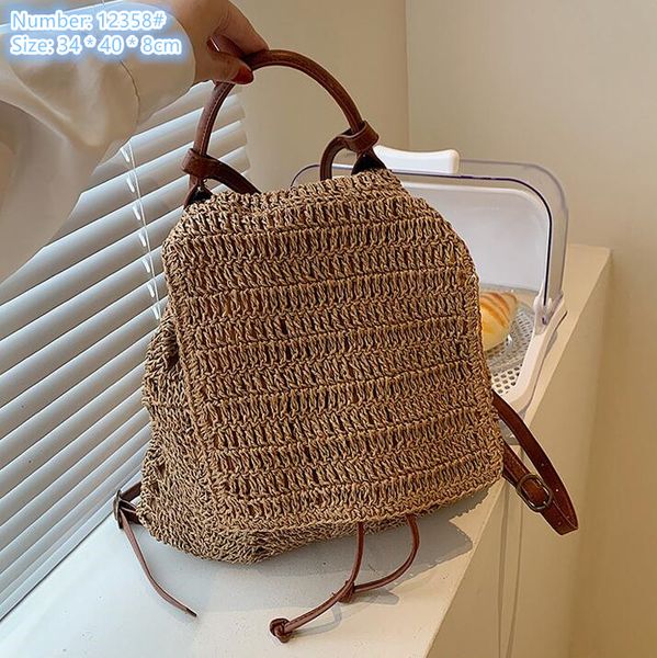 Factory wholesale ladies shoulder bags 2 colors summer soft and light straw beach bag this year popular hollow woven backpack small fresh leather handbag, Brown-12358#
Factory wholesale ladies shoulder bags 2 colors summer soft and light straw beach bag this year popular hollow woven backpack small fresh leather handbag, Brown-12358#