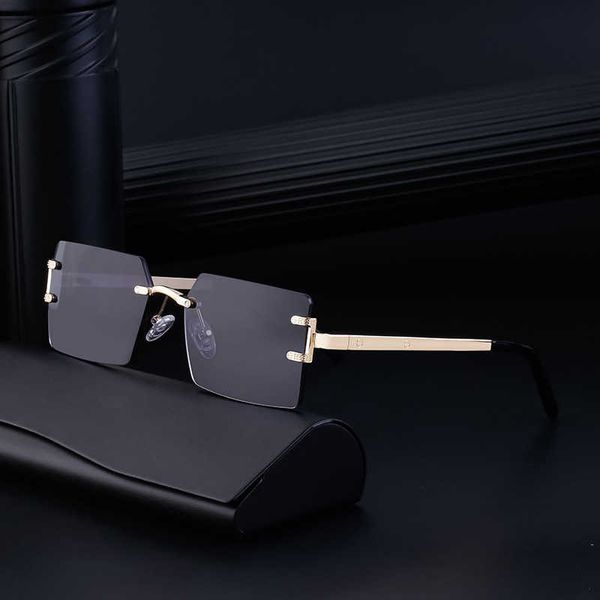 fashionable box sunglasses for men's uv resistant frameless cut edge driving sunglasses for women's trend, White;black
fashionable box sunglasses for men's uv resistant frameless cut edge driving sunglasses for women's trend, White;black