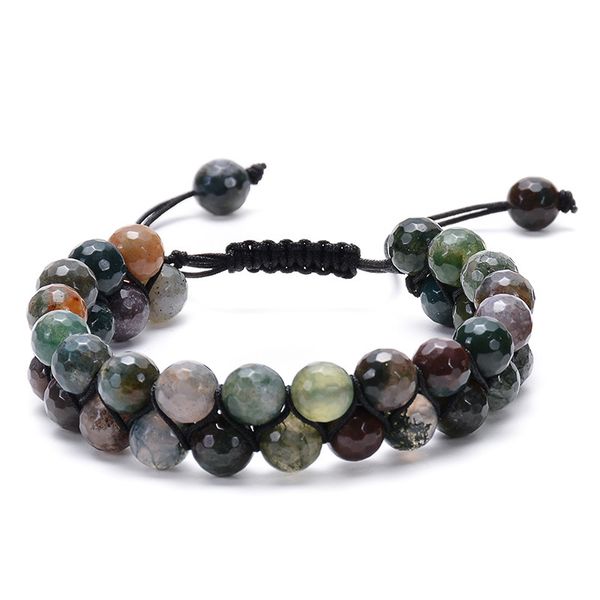 6/8mm natural stone indian agate double-layer beaded bracelet hand braided beads couple energy healing yoga bracelet, Black
6/8mm natural stone indian agate double-layer beaded bracelet hand braided beads couple energy healing yoga bracelet, Black
