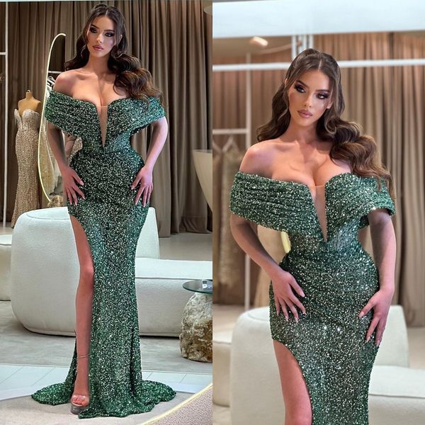 dark green evening dresses off shoulder sequins formal party prom dress slit long dresses for special occasion, Black;red
dark green evening dresses off shoulder sequins formal party prom dress slit long dresses for special occasion, Black;red