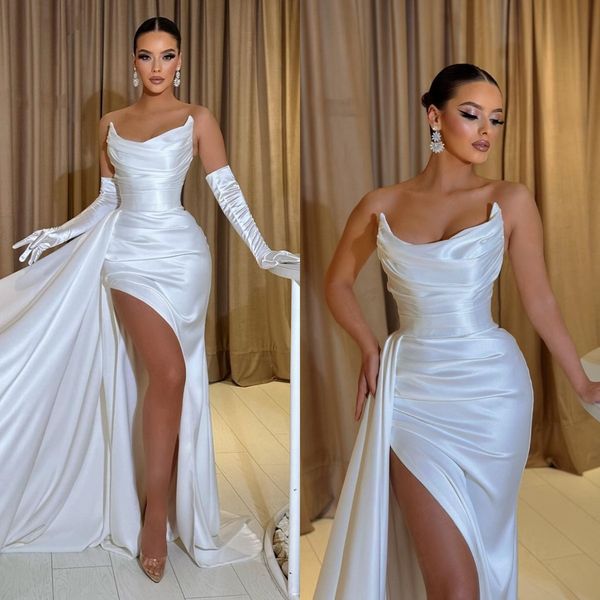 elegant white evening gown side slit strapless party prom dresses sweep train formal long dress for special occasion, Black;red
elegant white evening gown side slit strapless party prom dresses sweep train formal long dress for special occasion, Black;red