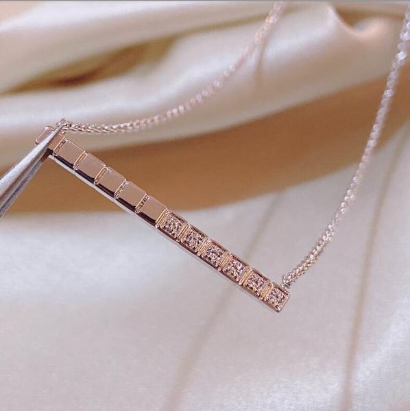 2023 lovely cute pendant necklaces long rose gold thin stainless steel chain little diamonds blocks strip designer women necklace with blue, Silver
2023 lovely cute pendant necklaces long rose gold thin stainless steel chain little diamonds blocks strip designer women necklace with blue, Silver