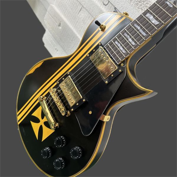 china factory retro electric guitar gold accessories yellow binding spot ing
china factory retro electric guitar gold accessories yellow binding spot ing