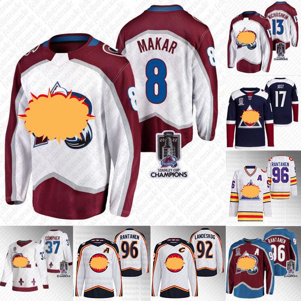 2022 stanley cup champions jersey #8 cale makar avalanche nathan mackinnon valeri nichushkin gabriel landeskog mikko rantanen reverse retro, Black;red
2022 stanley cup champions jersey #8 cale makar avalanche nathan mackinnon valeri nichushkin gabriel landeskog mikko rantanen reverse retro, Black;red