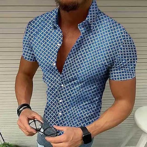 men's geometric checkered beach shirt short sleeved casual breathable new fashion summer, White;black
men's geometric checkered beach shirt short sleeved casual breathable new fashion summer, White;black