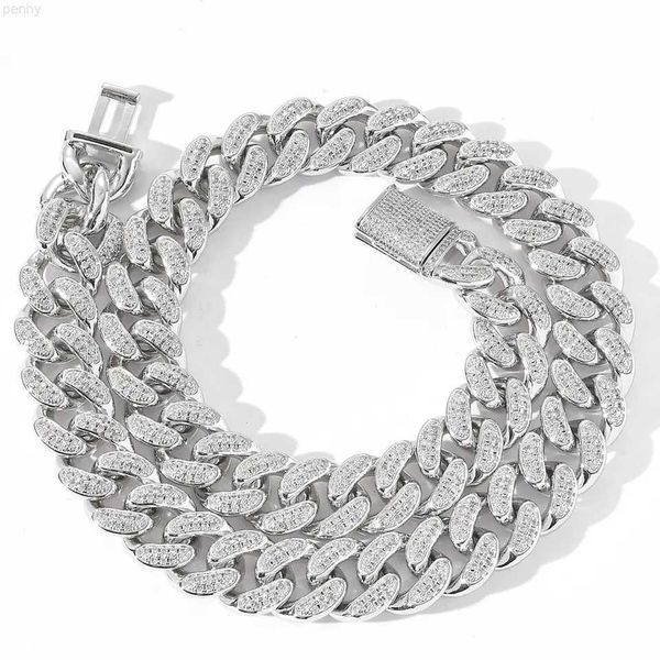 men's 14mm hip hop strip cuban link chain necklace copper zircon diamond iced out miami bling rapper, Silver
men's 14mm hip hop strip cuban link chain necklace copper zircon diamond iced out miami bling rapper, Silver