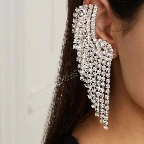 trend rhinestone fringe wing shape women's earrings dinner wedding accessories statement fashion luxury jewelry, Silver
trend rhinestone fringe wing shape women's earrings dinner wedding accessories statement fashion luxury jewelry, Silver