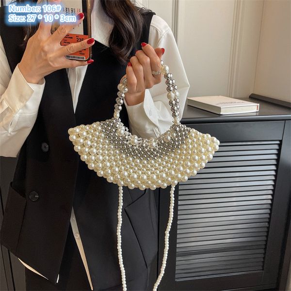 Factory wholesale ladies shoulder bags elegant atmosphere fan fashion dinner bag personalized Joker beaded handbag hand hollowed out Pearl fan handbags, White-106#
Factory wholesale ladies shoulder bags elegant atmosphere fan fashion dinner bag personalized Joker beaded handbag hand hollowed out Pearl fan handbags, White-106#