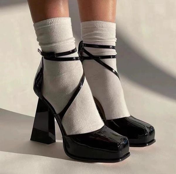 black platform sandals for women patetent leather strap lady mary jane shoes high chunky heel womens pumps
black platform sandals for women patetent leather strap lady mary jane shoes high chunky heel womens pumps