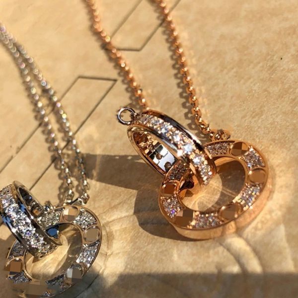 fashion necklace jewelry designer lover mens gold necklace womens double ring double row diamond round cake pendant love necklaces couple gi, Silver
fashion necklace jewelry designer lover mens gold necklace womens double ring double row diamond round cake pendant love necklaces couple gi, Silver