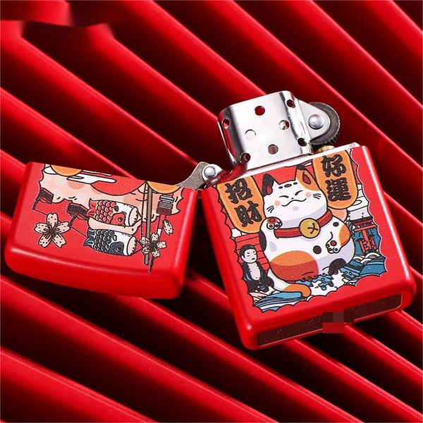 zipo official genuine lighter windproof tide models matte lacquer color printing zhaocai cat men and women lighters with box, Silver
zipo official genuine lighter windproof tide models matte lacquer color printing zhaocai cat men and women lighters with box, Silver