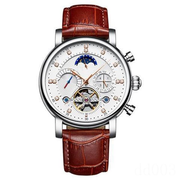 high end designer watches man multi dial womens watch black leather strap orologio homme classic tourbillon mechanical skeleton watch busine, Slivery;brown
high end designer watches man multi dial womens watch black leather strap orologio homme classic tourbillon mechanical skeleton watch busine, Slivery;brown