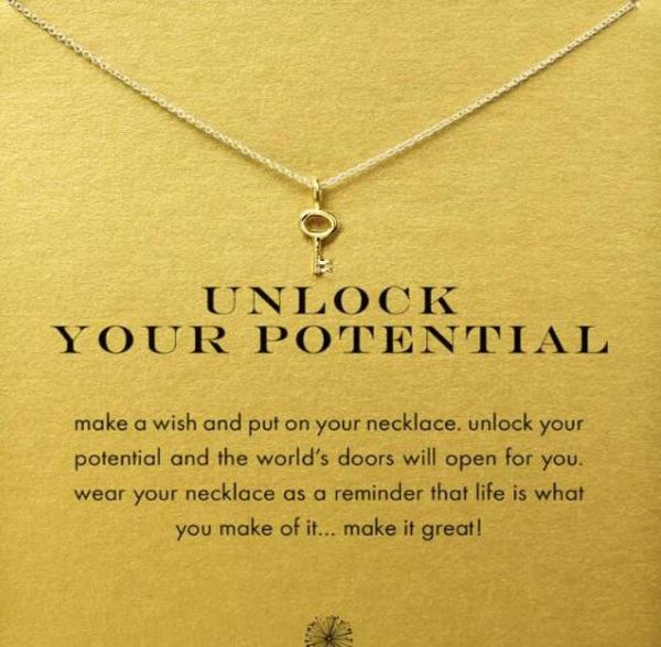 with card cute dogeared necklace with new keyunlock your potential silver and gold color no fade and 225891
with card cute dogeared necklace with new keyunlock your potential silver and gold color no fade and 225891