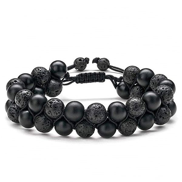 6mm 8mm lava double layer stone bracelet adjustable frosted stone bracelet fashion jewelry, Black
6mm 8mm lava double layer stone bracelet adjustable frosted stone bracelet fashion jewelry, Black