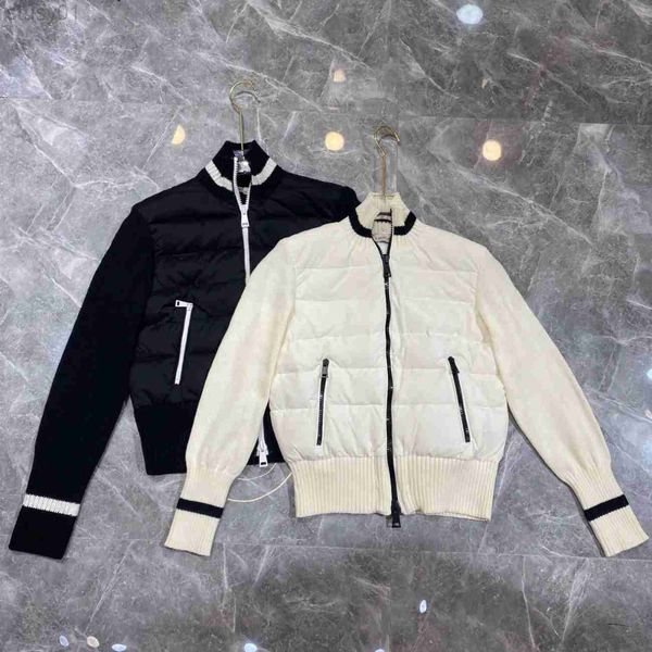 designer womens down knit stitching embroidered letter badge girl parkas hit the color women's coats, Black
designer womens down knit stitching embroidered letter badge girl parkas hit the color women's coats, Black