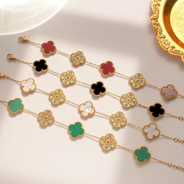 van clover bracelet designer clover bracelet luxury 18k gold-plated onyx diamond fashion heart pendant bracelet ladies wedding gift party 20, Golden;silver
van clover bracelet designer clover bracelet luxury 18k gold-plated onyx diamond fashion heart pendant bracelet ladies wedding gift party 20, Golden;silver