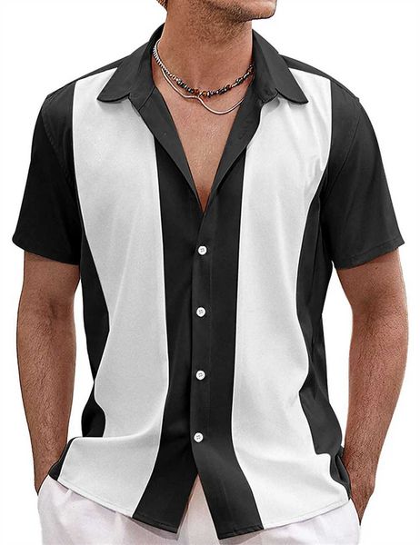 hawaiian 3d striped men's shirt cool summer clothing short sleeves lapel casual new collection, White;black
hawaiian 3d striped men's shirt cool summer clothing short sleeves lapel casual new collection, White;black