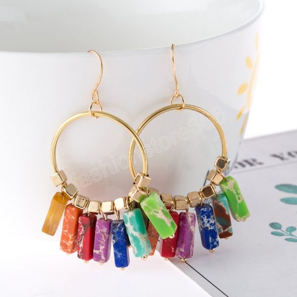 chakra earring colorful natural stones gold plated beads dangle drop earrings designer bohemian women ear rings gifts dropship, Silver
chakra earring colorful natural stones gold plated beads dangle drop earrings designer bohemian women ear rings gifts dropship, Silver