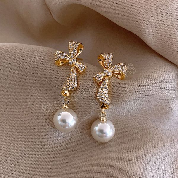 luxury bows pearl dangle earrings korean fashion charm women's earring rhinestones jewelry girls party drop accessories, Silver
luxury bows pearl dangle earrings korean fashion charm women's earring rhinestones jewelry girls party drop accessories, Silver