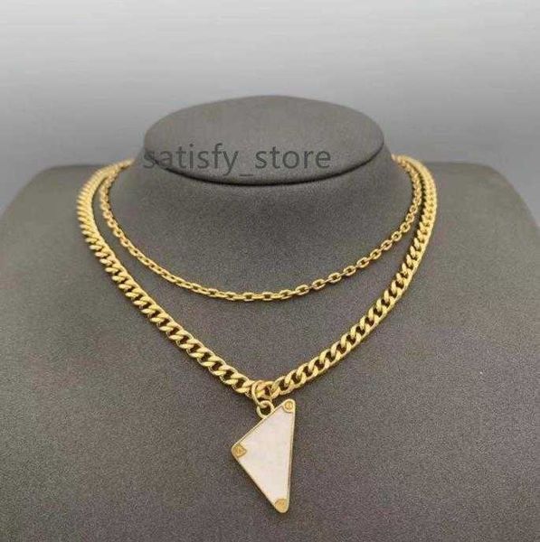 womens mens luxury designer necklace chain fashion jewelry black white p triangle pendant design party silver hip hop punk