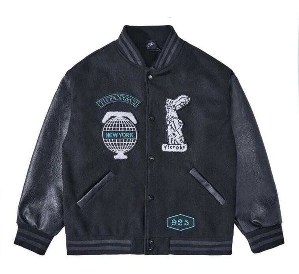 black baseball jackets men designer jacket tiffany leather sleeve york mens coats 925, Black;brown
black baseball jackets men designer jacket tiffany leather sleeve york mens coats 925, Black;brown