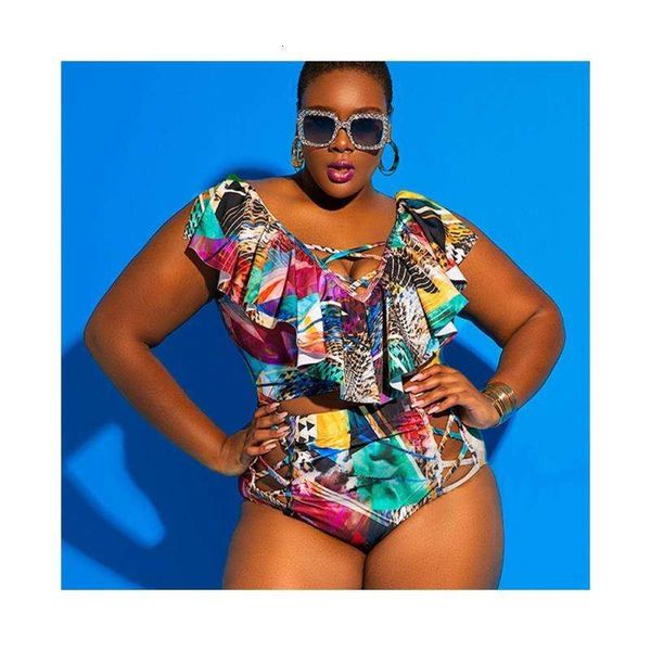 split swimsuit womens plus size high waist print sized bikini off shoulder multi rope, White;black
split swimsuit womens plus size high waist print sized bikini off shoulder multi rope, White;black