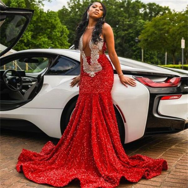 sparkle red sequin evening dress with beaded stunning mermaid prom dresses for black girls 2023 glitter birthday formal party vestidos de no, Black;red
sparkle red sequin evening dress with beaded stunning mermaid prom dresses for black girls 2023 glitter birthday formal party vestidos de no, Black;red