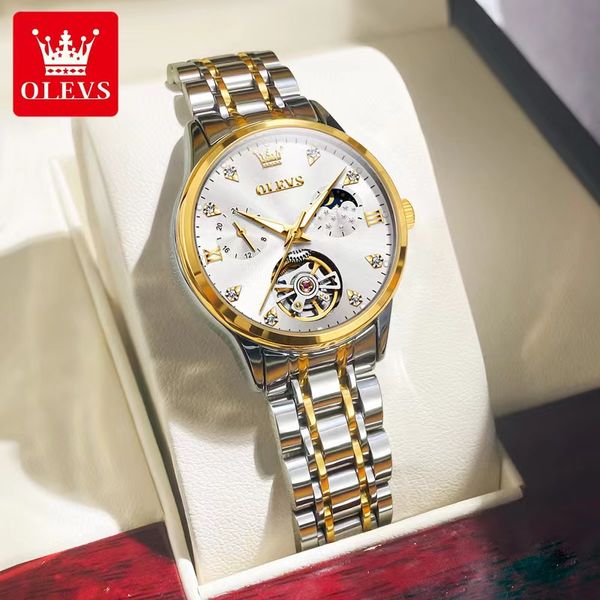 olevs women's watch fully automatic multi mechanical function steel band women's watch 32mm, Slivery;brown
olevs women's watch fully automatic multi mechanical function steel band women's watch 32mm, Slivery;brown