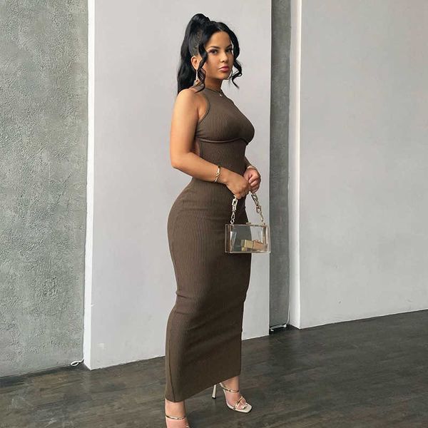 women's spring and summer new sleeveless backless long back slit slim dress, White;black
women's spring and summer new sleeveless backless long back slit slim dress, White;black