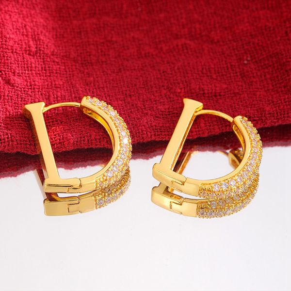 women hoop earrings letter d shaped tiny crystal micro paved real 18k gold color fashion shiny jewelry gift, Golden;silver
women hoop earrings letter d shaped tiny crystal micro paved real 18k gold color fashion shiny jewelry gift, Golden;silver