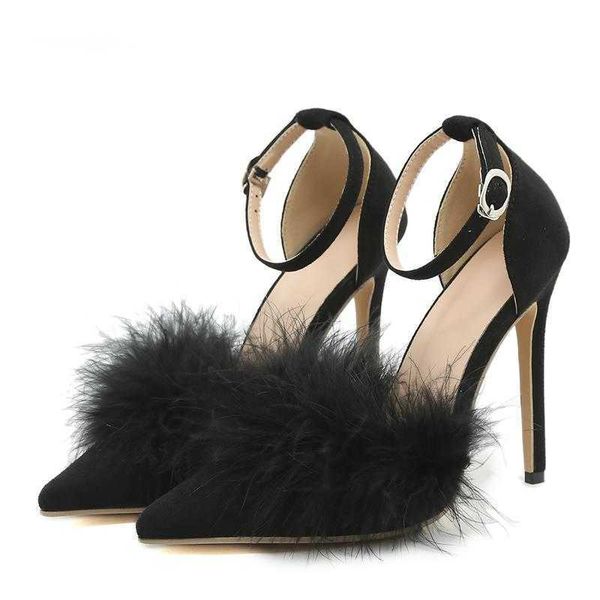 sandals new style faux fur buckle strap women pumps elegant pointed toe thin high heels gladiator shoes 230511, Black
sandals new style faux fur buckle strap women pumps elegant pointed toe thin high heels gladiator shoes 230511, Black