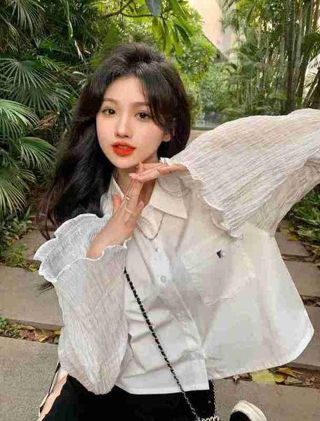 women's blouses & shirts designer high end spring/summer new age reducing wrinkle micro horn sunscreen spliced white shirt xfz6
women's blouses & shirts designer high end spring/summer new age reducing wrinkle micro horn sunscreen spliced white shirt xfz6