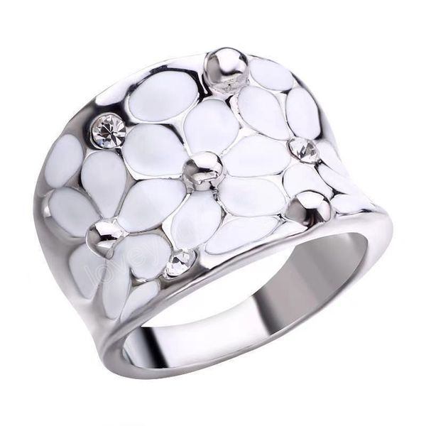 elegant temperament wedding jewellery fashion flower oil dripping ring for women, Silver
elegant temperament wedding jewellery fashion flower oil dripping ring for women, Silver