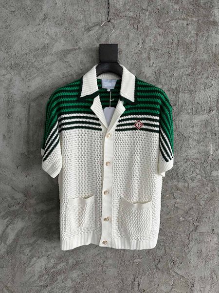 summer 2023 new designer brand knitted shirt fashion comfortable cotton material stripe splicing design luxury casual single-breasted man�, White;black
summer 2023 new designer brand knitted shirt fashion comfortable cotton material stripe splicing design luxury casual single-breasted man�, White;black