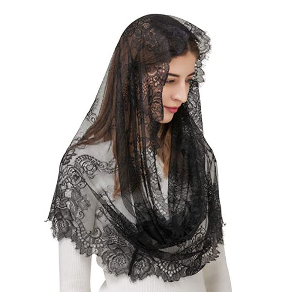 church white bride lace shawl headdress muslim latin headdress muslim bridal veils, Black
church white bride lace shawl headdress muslim latin headdress muslim bridal veils, Black