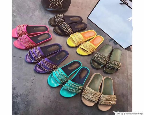 actual shoes big size 40 41 42 genuine leather chain slide flat luxury women designer outdoor beach causal rubber sandals8464378
actual shoes big size 40 41 42 genuine leather chain slide flat luxury women designer outdoor beach causal rubber sandals8464378