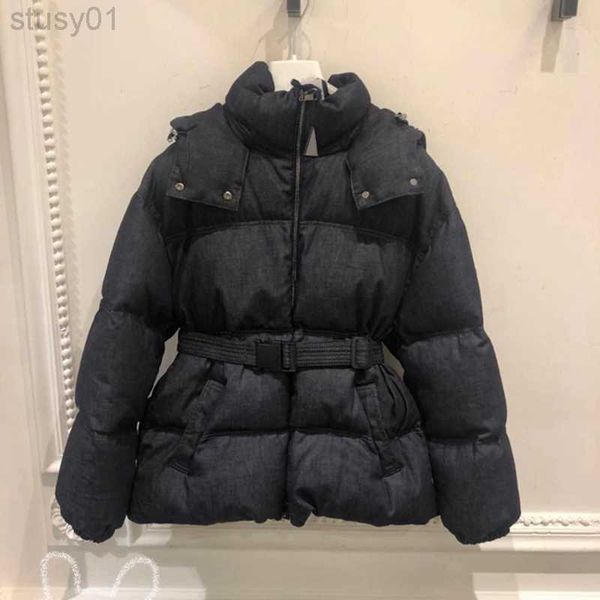 designer womens down jackets embroidered letter armbands hooded winter coat jacket women's denim fabric belted outerwear coats, Black
designer womens down jackets embroidered letter armbands hooded winter coat jacket women's denim fabric belted outerwear coats, Black