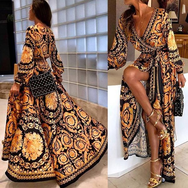 womens boho v-neck printed sundress long maxi dress for summer long sleeve vintage dresses cover-ups home robe give, Black;gray
womens boho v-neck printed sundress long maxi dress for summer long sleeve vintage dresses cover-ups home robe give, Black;gray