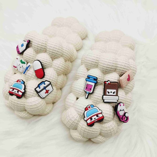 sandals women summer bubble slides with diy charms couples solid non slip massage slippers creative funny flat 230417, Black
sandals women summer bubble slides with diy charms couples solid non slip massage slippers creative funny flat 230417, Black