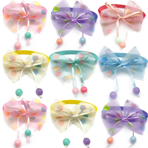 dog collars small dog cat dot mesh pet dog bowties collar dog dogs for small dogs r230609